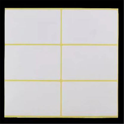15-Sheet Blank White Adhesive Labels - Self-Stick Name Stickers for DIY Crafts, Notes, and Office Stationery