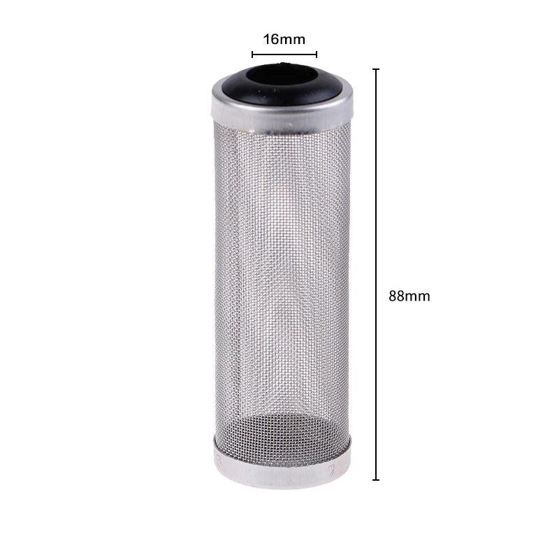 12/16mm Aquarium Inflow Inlet Filter – Stainless Steel Mesh Net Guard, Fish Tank Intake Strainer & Prefilter Cover