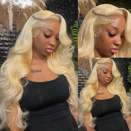 613 Honey Blonde 13x6 HD Lace Front Wig – Body Wave Transparent Human Hair Wig for Black Women