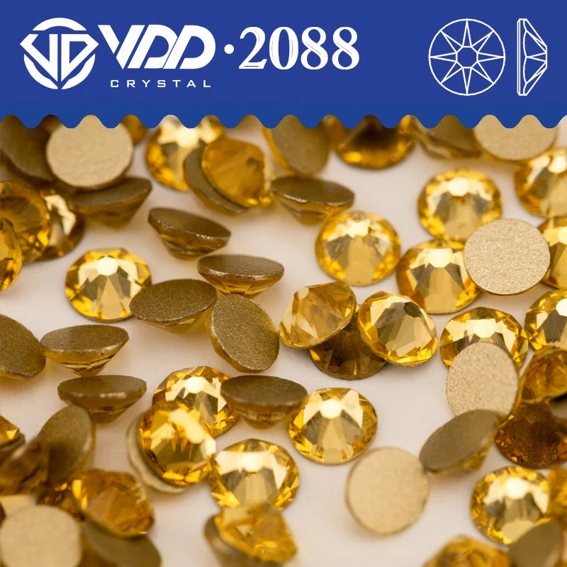 VDD AAAAA Crystal Flatback Rhinestones - SS16-SS30 16-Cut Gems for DIY Crafts & Nail Art Decoration