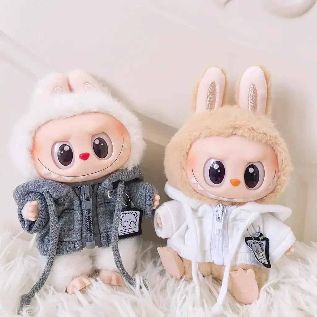 Labubu V1/V2/V3 Sportswear Sweatshirt Jacket – Casual Hoodie Outfit for Mini Labubu Dolls Accessories
