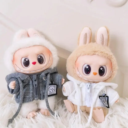 Labubu V1/V2/V3 Sportswear Sweatshirt Jacket – Casual Hoodie Outfit for Mini Labubu Dolls Accessories