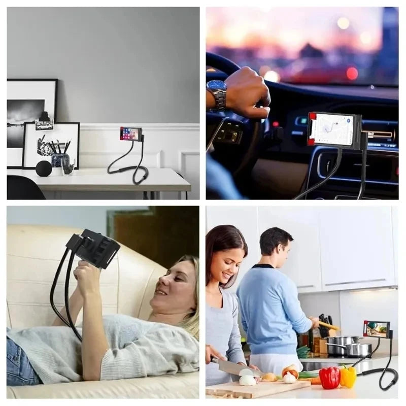Flexible Neck Phone Holder - Hands-Free Lazy Necklace Stand for Smartphones & Tablets
