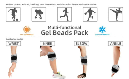 Ankle Foot Ice Pack Wrap — Reusable Gel Bead Pack for Injury Relief & Ankle Support