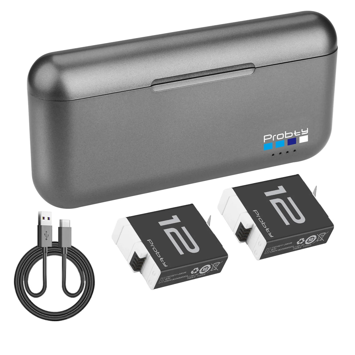 GoPro Enduro Battery 1850mAh & 3-Channel Charger - Replacement Batteries for HERO 9/10/11/12 Action Cameras