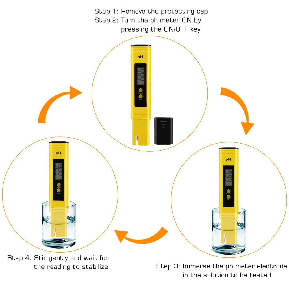 TDS Meter Digital Water Tester - High Accuracy 0-14 PH, 0-9990ppm TDS & EC Meter with LCD for Aquariums & Filters