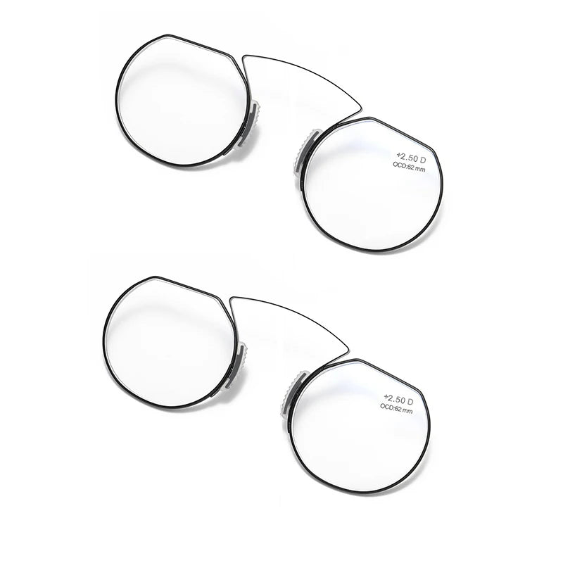 Clip-On Nose Reading Glasses – Anti-Blue Light Presbyopic Eyewear for Men & Women, 1.5 Magnification