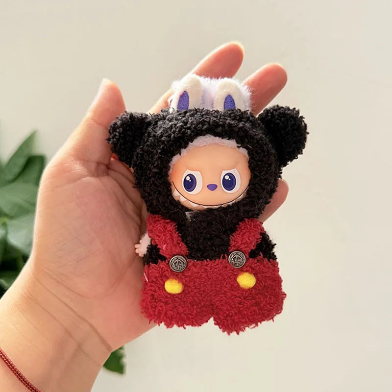 Mini Labubu 4.0 Plush Doll Outfit – Cartoon Mickey, Lotso, Dinosaur & Elk Clothes for Love Series DIY Accessories