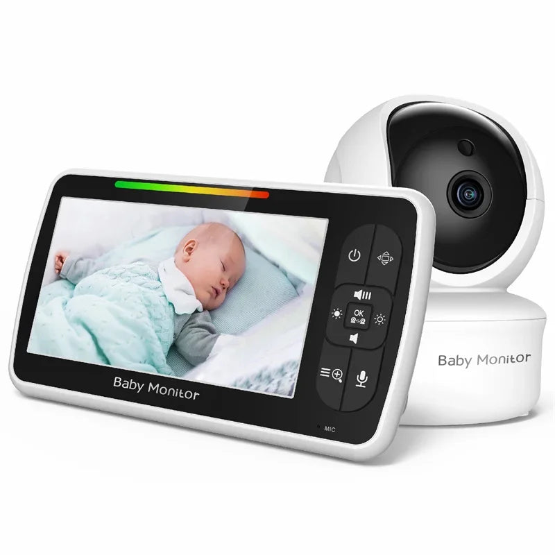 Babystar 5" Video Baby Monitor — Remote Pan-Tilt-Zoom Camera with Two-Way Audio, VOX Mode, and Lullabies