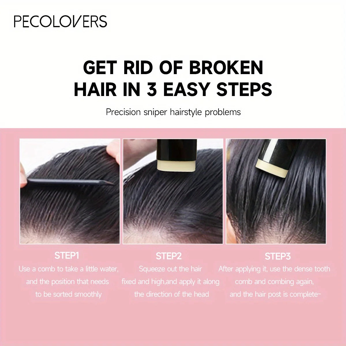 Hair Wax Stick for Flyaways & Frizz – Fruit Flavor, Portable Styling Pomade Stick