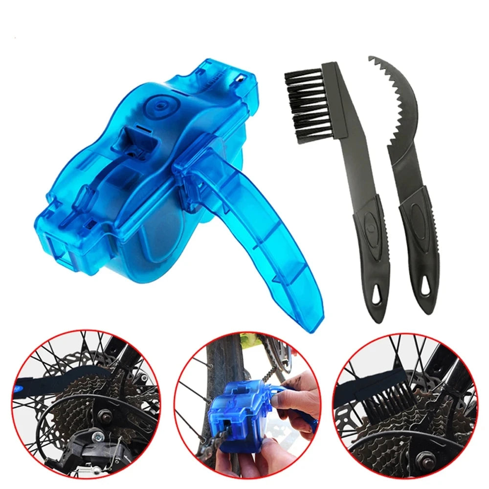 3D Bicycle Chain Cleaner Brush Set - Bike Chain Wash Tool for MTB Maintenance & Cycling Accessories