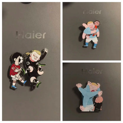 Haaland Spinning Fridge Magnet - Funny Football Cartoon Gift & Fan Collectible Decor