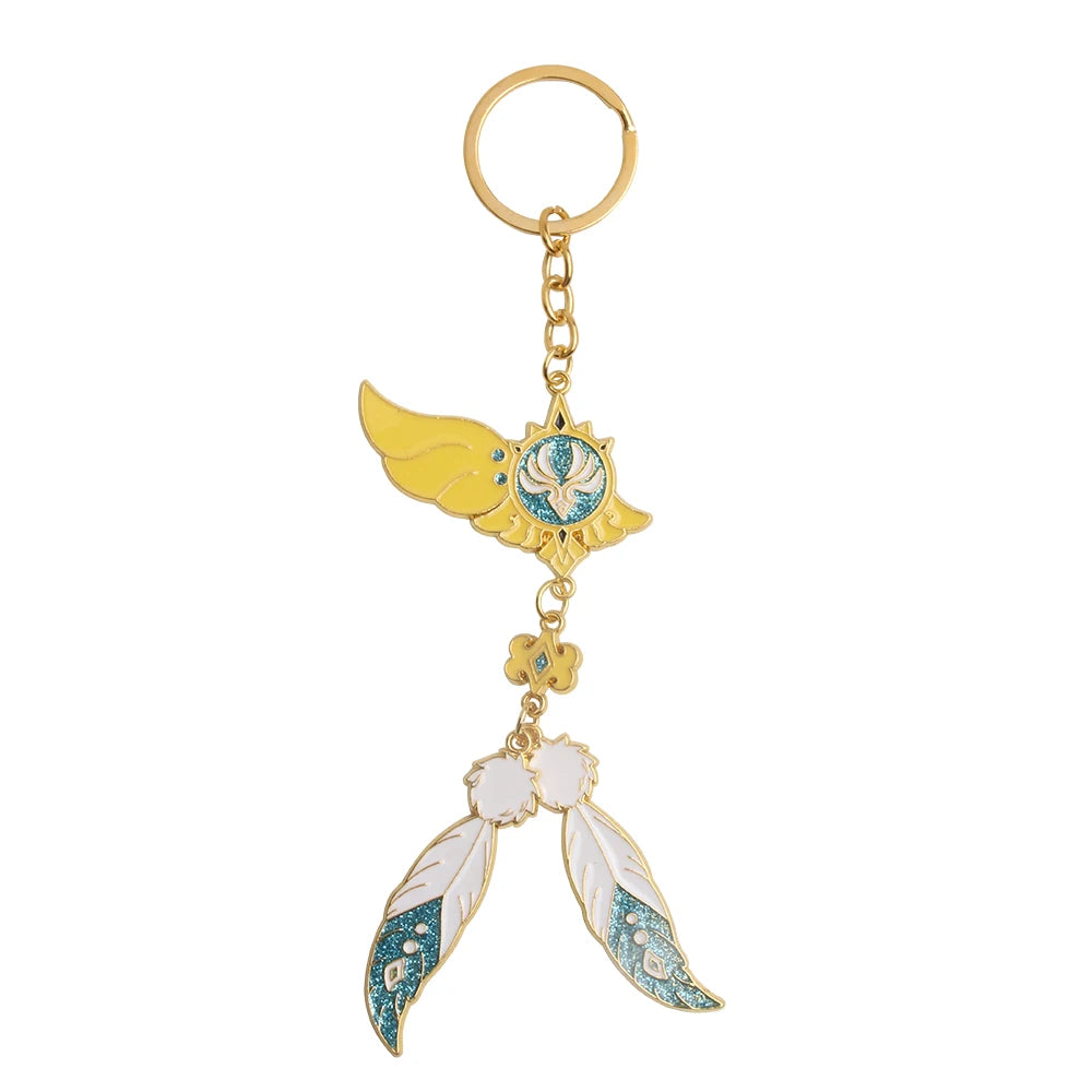 Genshin Impact Venti Eye Keychain 1:1 – Luminous Anime Cosplay Key Ring Backpack Pendant Gaming Accessories Gift