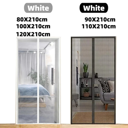 Magnetic Mesh Door Curtain - Automatic Closing Mosquito Net Screen for Ventilation & Dust Protection