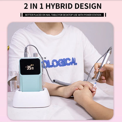 Professional Electric Nail Drill – 35000RPM Rechargeable Nail File for Gel Nails, Low Noise Sander, Nail Accessories
