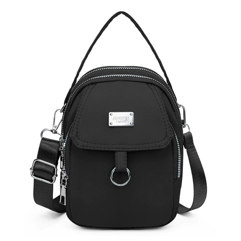 Lightweight Nylon Women’s Crossbody Bag – Casual Mini Shoulder Handbag with Multiple Zip Compartments, Tote Purse for Daily Use