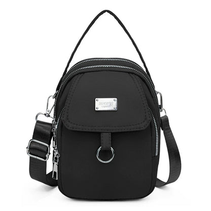 Lightweight Nylon Women’s Crossbody Bag – Casual Mini Shoulder Handbag with Multiple Zip Compartments, Tote Purse for Daily Use