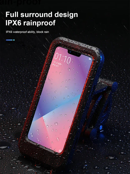 Waterproof Motorcycle Bike Mobile Phone Holder – Universal Bicycle GPS Support – 360° Swivel Adjustable Cellphone Holder
