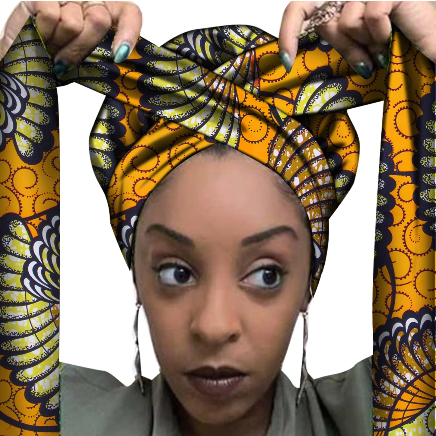 African Print Bonnet with Long Ribbon - Large Size Ankara Hair Wrap Cap for Women, Single Layer Head Cover