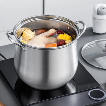 Large Stainless Steel Stock Pot – Durable Kitchen Pot for Soups, Stews & More