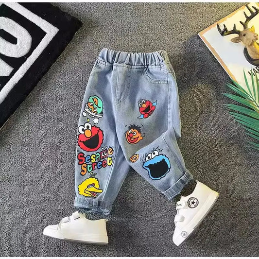 Kids Printed Jeans Pants - Cute Boys & Girls Denim Trousers for All Seasons