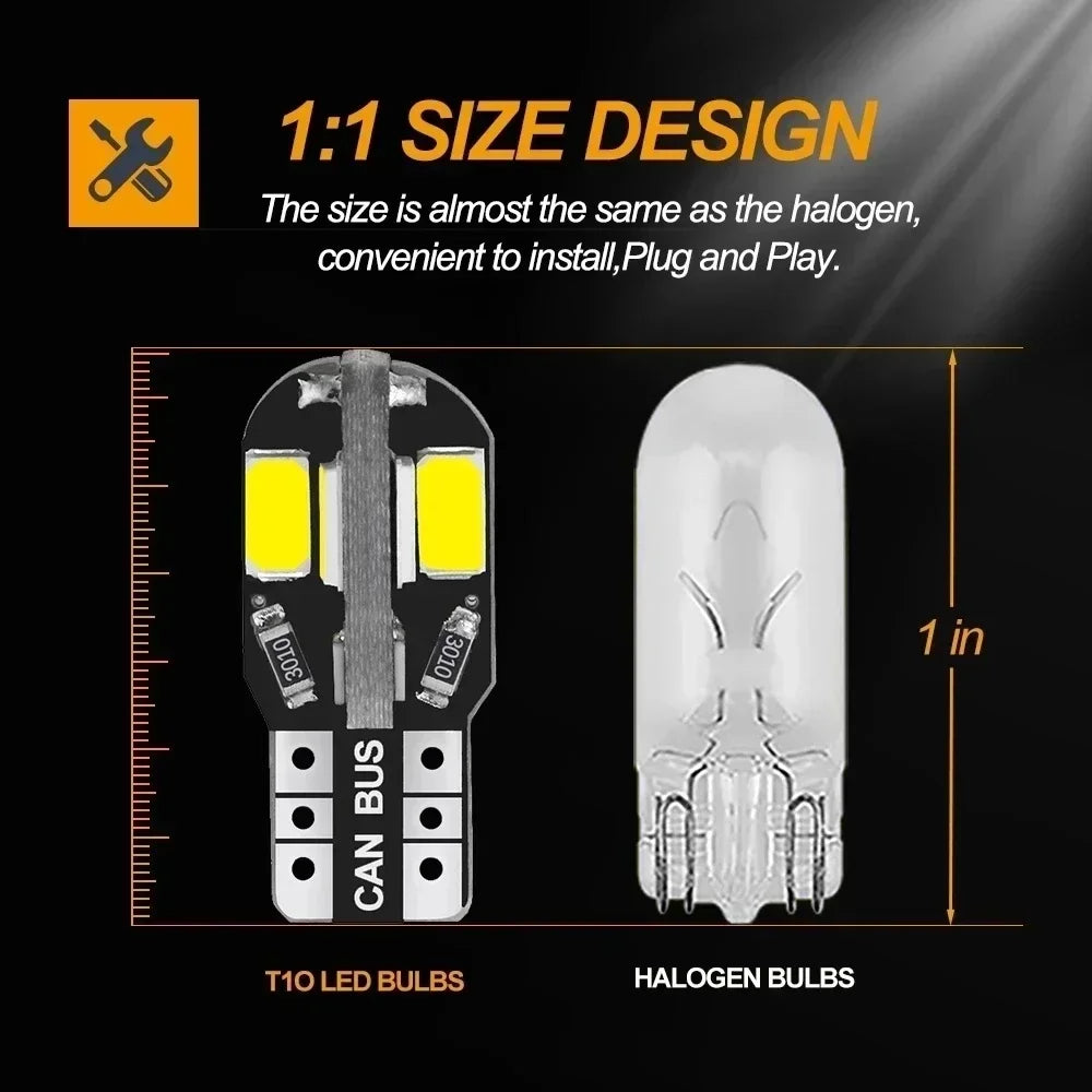 T10 W5W LED Canbus Car Bulbs - 10/20PCS Interior Light Upgrade for Land Rover Discovery Defender Freelander