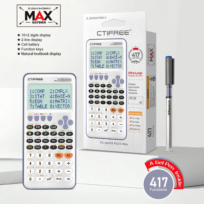 417-Function Scientific Calculator - Large-Screen Water-Based Pen Calculator for Students and Office Use