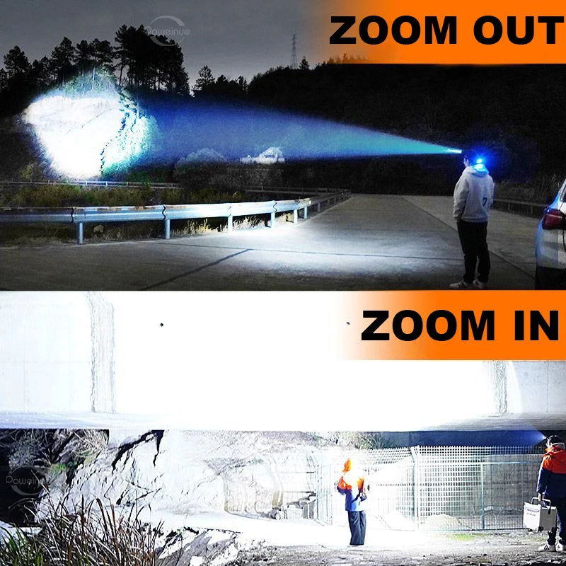 80,000LM Powerful XHP360 LED Headlamp – USB Rechargeable Ultra Bright Headlight Flashlight, Large Aperture Camping & Fishing Head Lantern Waterproof Outdoor Torch