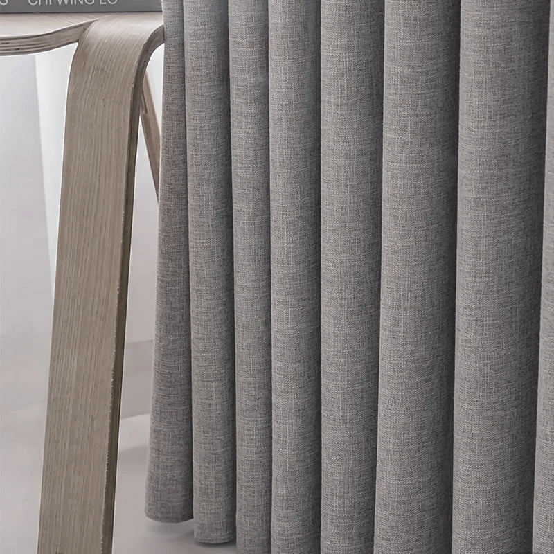 Asazal Linen Blackout Curtains – Luxury Modern Opaque Drapes for Living Room & Bedroom, Full Shading Window Decoration