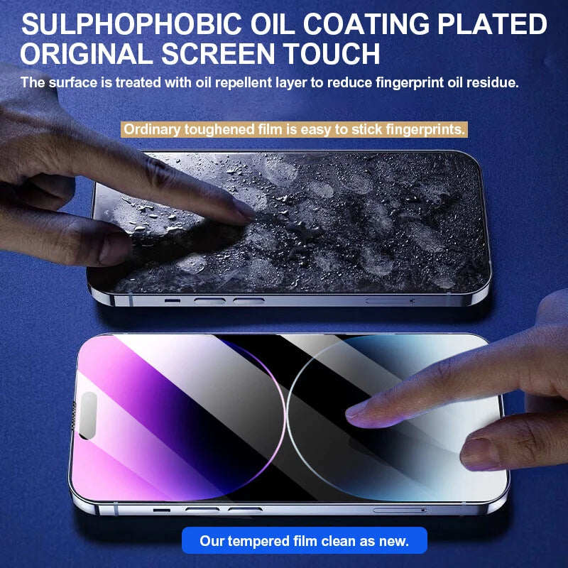 3Pcs Tempered Glass Screen Protector - iPhone 16 15 14 13 12 11 Pro Max Plus XR X XS 6 7 8 SE Full Coverage Protective Glass