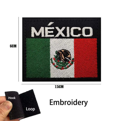 Mexico Flag Eagle Skull Patch - Embroidered Fabric & PVC Tactical Applique Badge for Bags and Gear