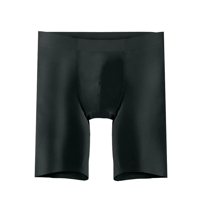 Men’s Modal Seamless Boxer Briefs – Long Leg Sports Underwear, Wear-Resistant Extended Fit, Breathable Large Size Comfort Shorts
