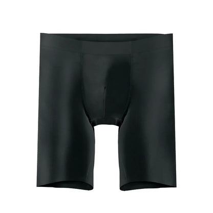 Men’s Modal Seamless Boxer Briefs – Long Leg Sports Underwear, Wear-Resistant Extended Fit, Breathable Large Size Comfort Shorts