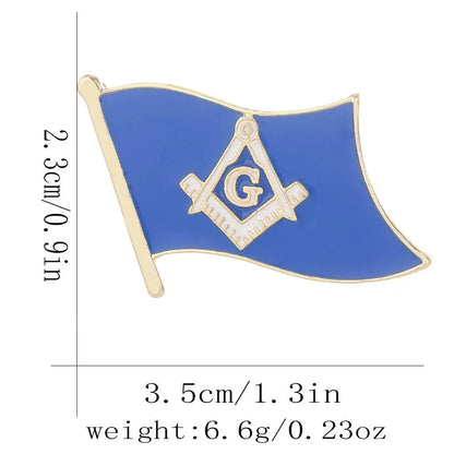 Vintage Masonic Emblem Brooch - Hollow Freemason Symbol Pin Badge for Collectors