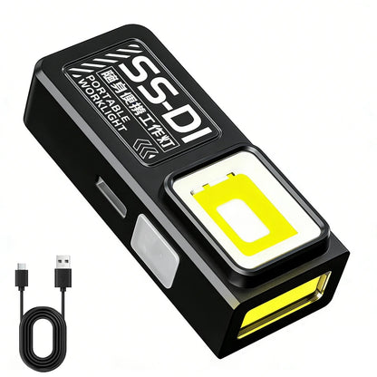 Mini COB LED Flashlight – USB-C Rechargeable EDC Work Light with Clip, Magnet, Waterproof Pocket Torch for Camping & Outdoor Use