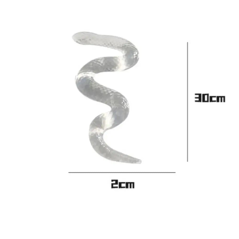 Transparent Snake Squishy Toy - Soft TPR Stress Relief Squeeze Figurine