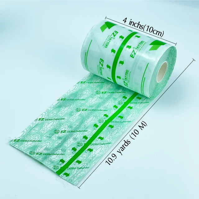 EZ Waterproof Tattoo Film – Aftercare Adhesive Bandage for Skin Healing & Protection, Derm Defender