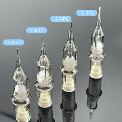 EZ Revolution #12 0.35mm Tattoo Needle Cartridges - Round Liner RC Series 20-Pack