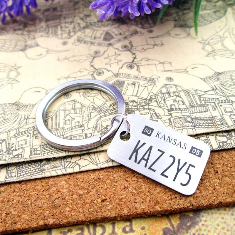 Supernatural Dean License Key Ring - Stainless Steel Custom Jewelry Gift