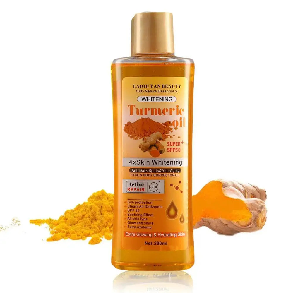 Turmeric Essential Oil 200ml – Moisturizing Body & Facial Massage Oil, Brightening & Smoothing Aromatherapy Skin Care