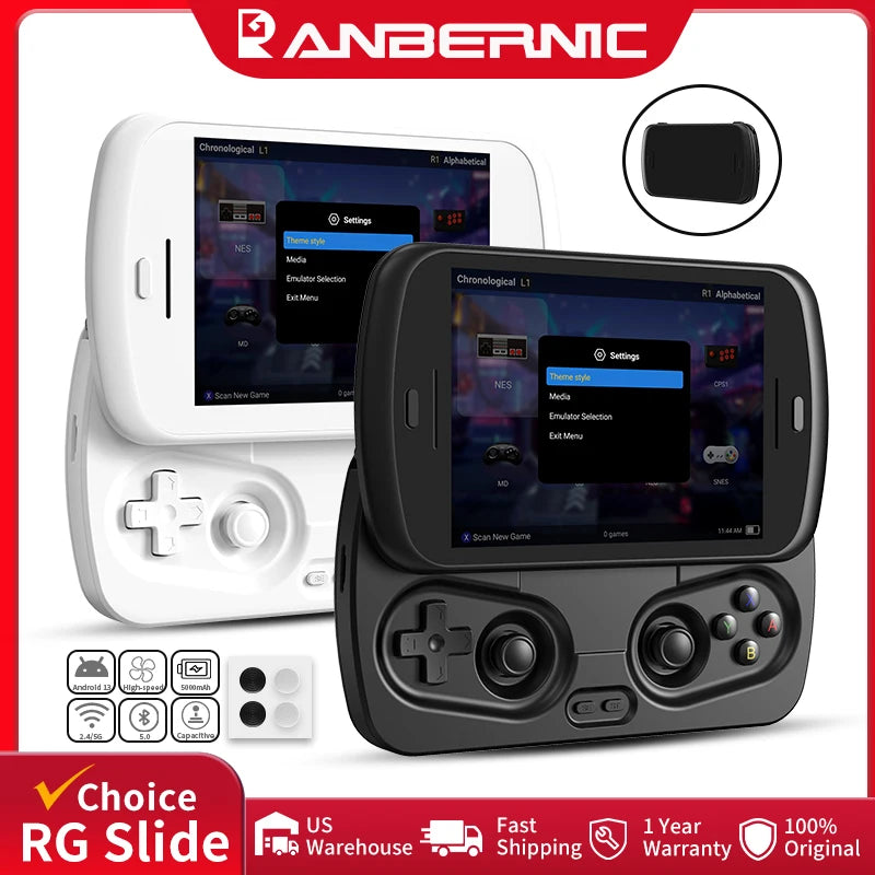 Anbernic RG Slide Retro Handheld Game Console - 4.7" LTPS In-Cell Android Gaming Player with AI Assistant & 1080P Output