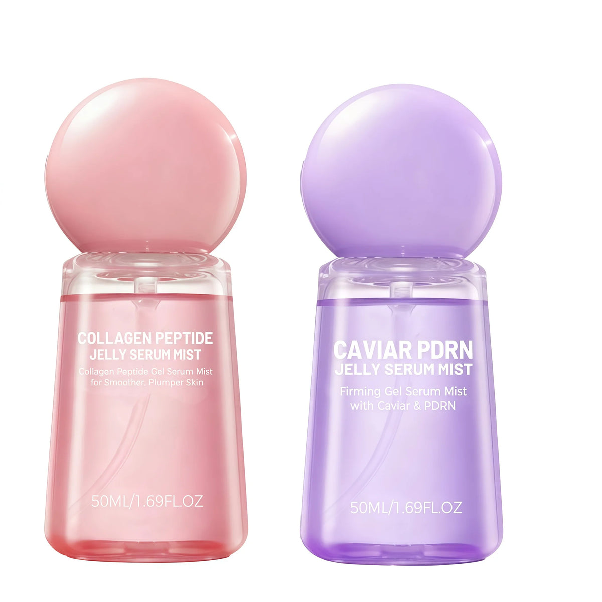 Caviar PDRN Collagen Peptide Jelly Serum Mist Set - Hydrating, Plumping Facial Mist for Dewy, Firm-Looking Skin and Travel Skincare