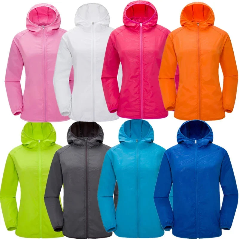 Unisex Waterproof Camping Jacket — Men & Women Windbreaker, Raincoat for Hiking, Climbing, and Sun Protection