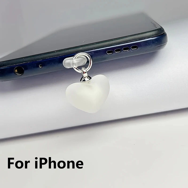 Heart-Shaped Phone Dust Plug Pendant - Universal iPhone/Type-C Accessory for Protection & Style