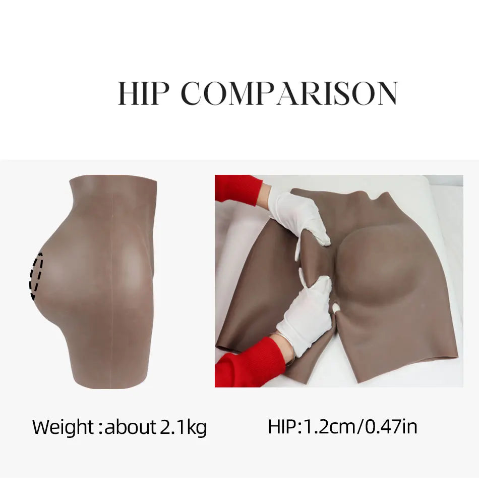 YUERUGOU Silicone Butt Hip Enhancer Pants – Women’s Open Crotch Padded Hip Shaper, Artificial Butt Cosplay, Plus Size