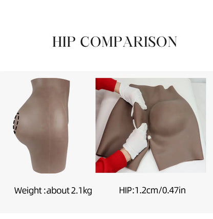 YUERUGOU Silicone Butt Hip Enhancer Pants – Women’s Open Crotch Padded Hip Shaper, Artificial Butt Cosplay, Plus Size