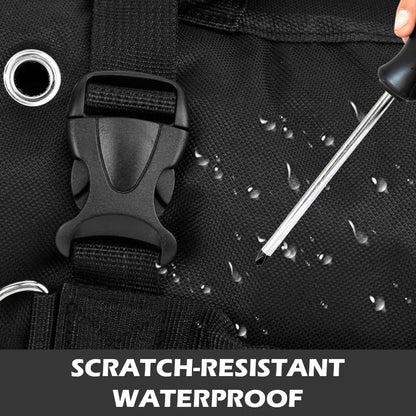 Toolstack Roll-Up Canvas Tool Bag - 4-Zipper Pocket Organizer with Hanging Strap for Hand Tools