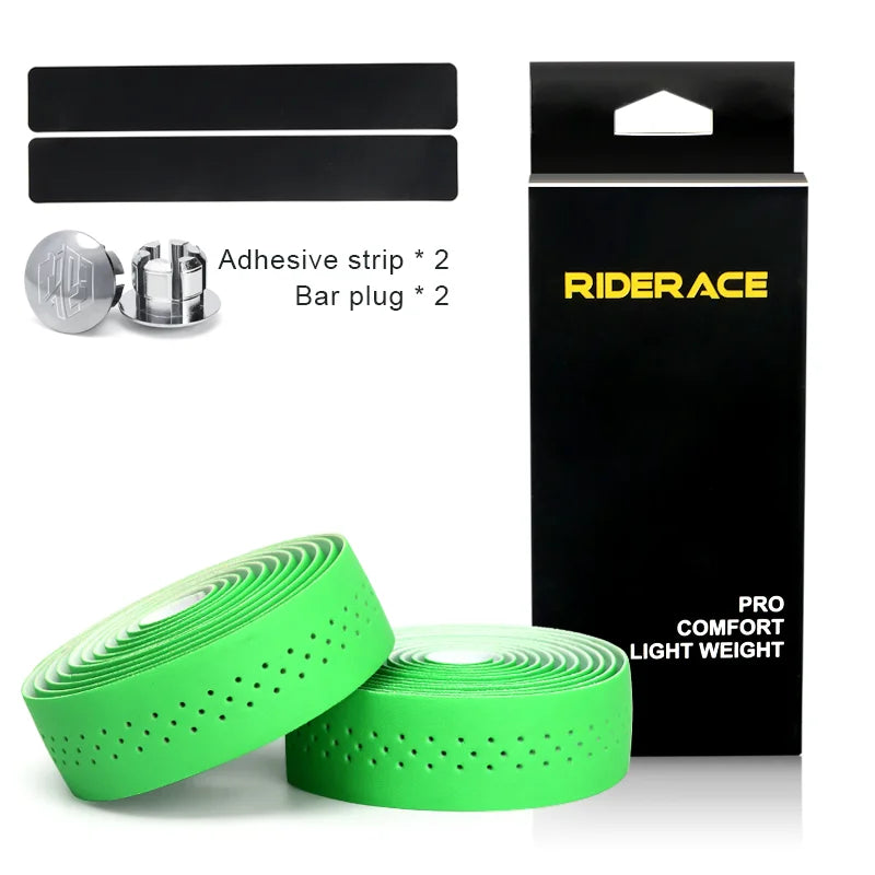 RIDERACE Bicycle Handlebar Tape – Anti-Slip PU EVA Breathable Damping Straps for Road Bike Anti-Vibration Grip