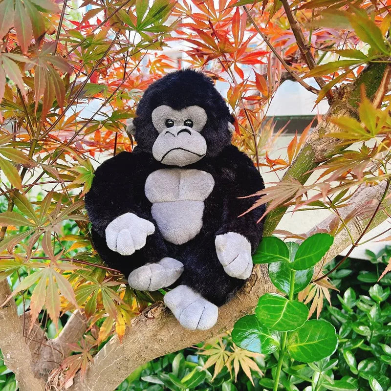 Cartoon Gorilla Plush Toy — Soft Chimpanzee Monkey Stuffed Doll for Room Decor & Birthday Gift