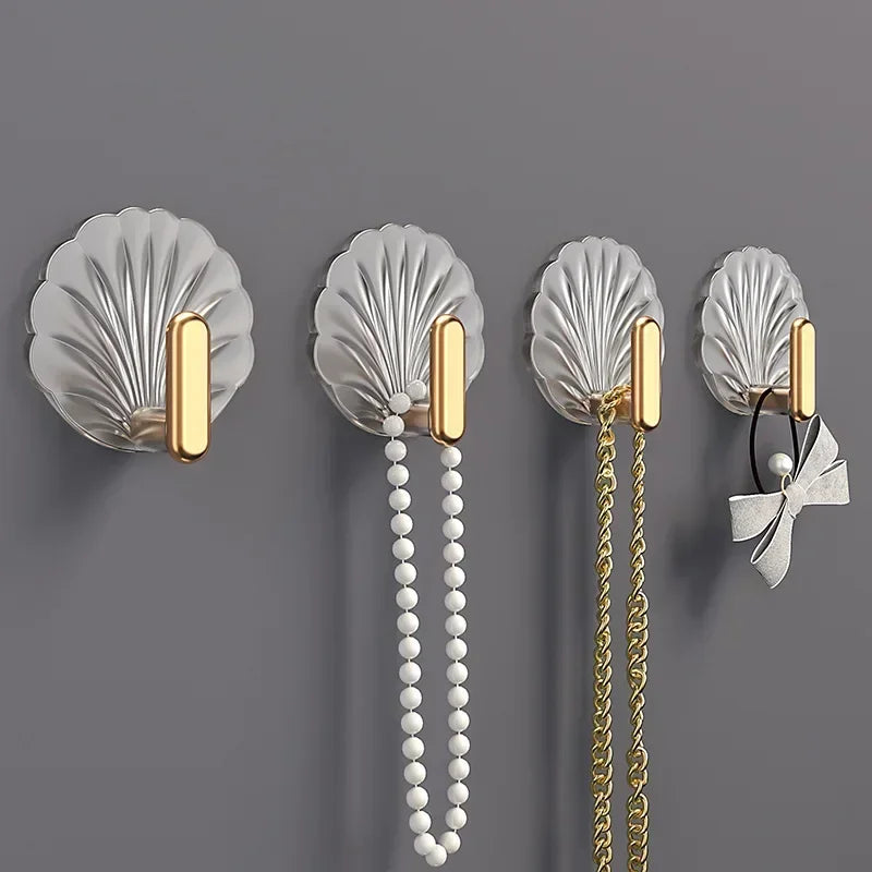 Strong Sticky Luxury Wall Hooks: Easy Install Coat Hanger Rack for Clothes, Towels, Bags, Keys, and More (1/2/4 Pieces)